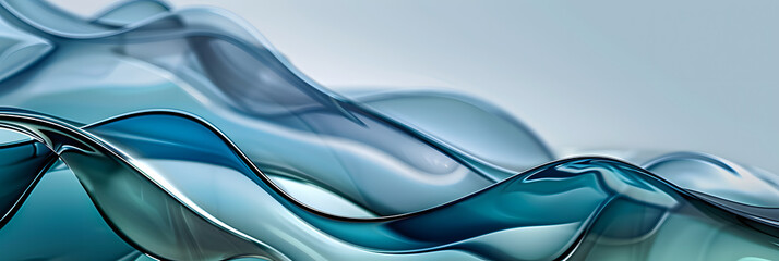 Wall Mural - Wavy Glass Shapes Background