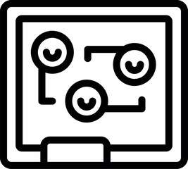 Poster - Line art icon of a business plan showing customer journey with touchpoints for a crm software