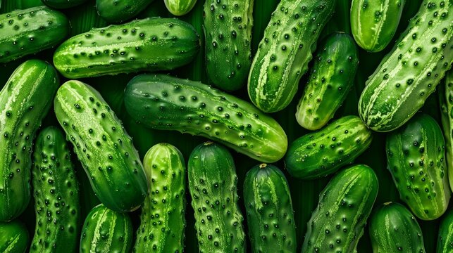 Fresh whole cucumbers with natural texture close-up