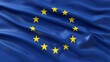 © Rabil - Fabric in the colors of the European Union flag, flying and waving, forming a wide abstract banner for political or national government use