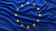 © Rabil - Fabric in the colors of the European Union flag, flying and waving, forming a wide abstract banner for political or national government use