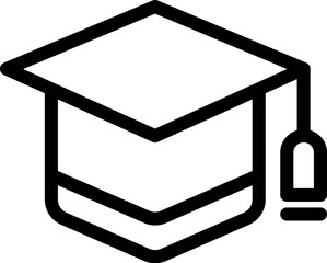 Sticker - Simple graduation hat icon representing graduation ceremony and academic achievement