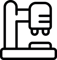 Poster - Simple line art icon of a coffee machine brewing two cups of espresso coffee