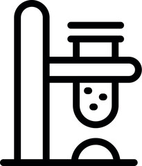 Poster - Simple, bold, black and white icon of laboratory equipment used for scientific experiments
