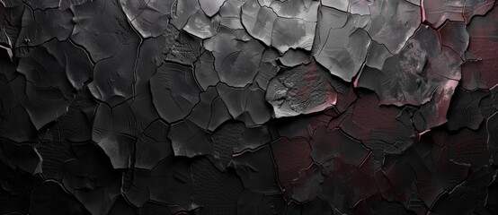 Poster - Dark gray and red cracked stone texture background for your designs, adding grunge and roughness. Weathered and aged look for vintage and rustic feels, ideal for industrial projects