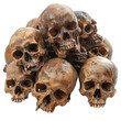 © Marteen Stenberg - pile of human skulls isolated on transparent background ,generative ai