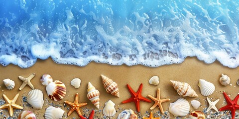 Wall Mural - Summer background with sea water