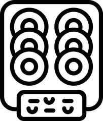 Poster - icon of a modern electric stove top featuring multiple heating elements for efficient cooking