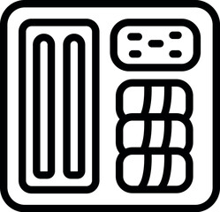 Poster - Simple line icon of a computer case, perfect for projects related to building or repairing pcs