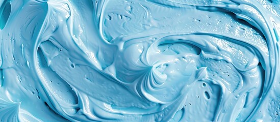 Wall Mural - Close-up of swirled blue ice cream in a vat, filling the entire frame