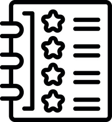 Poster - Notepad with stars showing customer feedback rating for a service or product, giving important information