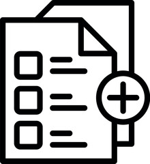 Poster - Simple icon depicting a checklist with a plus sign, representing adding a new item