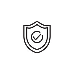 Confirm protection security secure icon. Stroke outline style. Editable icon.