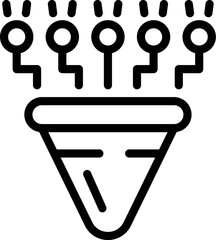 Poster - Sales funnel showing multiple leads being converted into customers