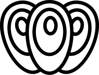 Poster - Abstract black and white icon design element with intertwined circles creating an organic shape