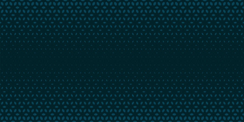 Vector halftone seamless pattern. Subtle dark teal blue texture with gradient transition effect. Elegant minimalist geometric background with floral shapes, leaves, mesh. Abstract repeated geo design