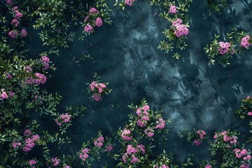 Wall Mural - Aerial view of blooming flowers Generative AI