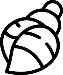 Sticker - Simple bold outline drawing of a seashell, a symbol of the seaside