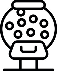 Poster - simple lottery machine dispensing winning balls icon representing gambling and prize drawing