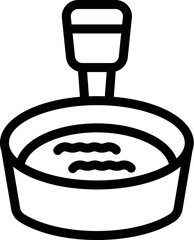 Poster - Line art icon of a petri dish with agar, commonly used in laboratories for scientific experiments