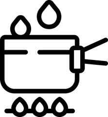 Poster - Water boiler heating on gas stove with evaporation using energy for cooking