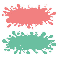 Poster - Color paint splatter. Colorful oval horizontal stains, abstract paints splashes and wet splats. Vector shapes with splashes.