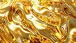 © Unic - abstract 3d background with flowing liquid gold texture seamless golden texture generative ai