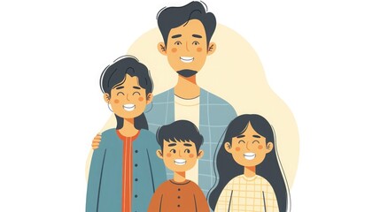 Wall Mural - parent and children