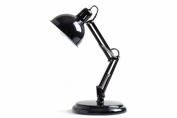 Black desk lamp isolated on white background