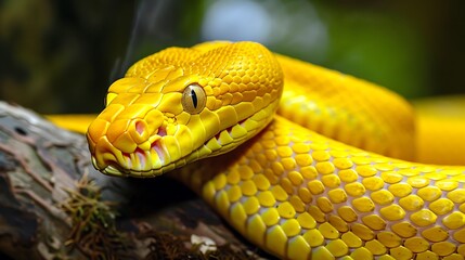 Wall Mural - Species snake yellow anaconda warming