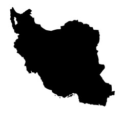 Wall Mural - iran map silhouette on transparent background