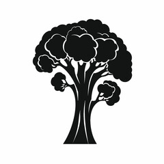 Wall Mural - broccoli silhouette icon