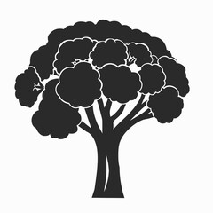 Wall Mural - broccoli silhouette icon