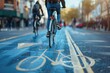 © itchaznong - A person is riding a bicycle on a wet street