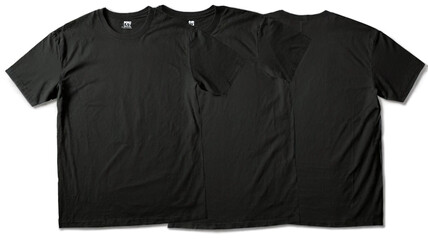 Plain Black T-Shirt Isolated on Transparent Background