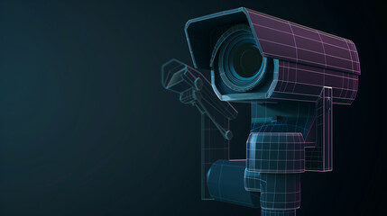 Aufkleber - Wireframe security camera monitoring providing safety and privacy