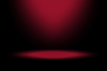 Poster - Dark spotlight background. Red gradient light. Abstract stage vector. Elegant empty scene.