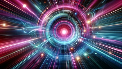 wormhole space deformation, science fiction. black hole. vortex hyperspace tunnel. 3d illustration, 