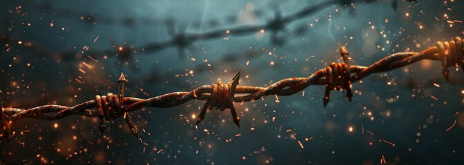 barbed wire background. security barrier
