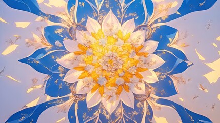 Wall Mural - Symmetrical Crystal Flowers