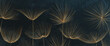 © VectorART - Luxury art background with dandelion flowers in golden line art style hand drawn. Botanical banner with floral pattern for decor, print, wallpaper, textile, poster, interior design.