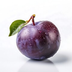 Wall Mural - Plum isolated on white background