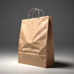 Wall Mural - 3D image of a paper bag with isolated background,