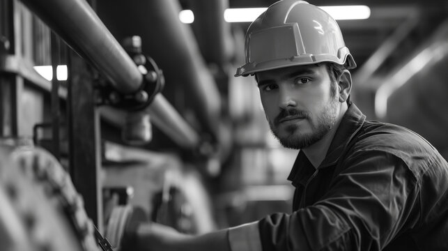 portrait of an engineer working on a power plant