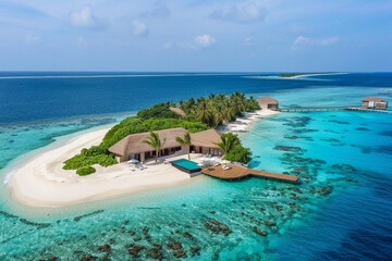 Wall Mural - maldives luxury resort, beautiful sea, hotel, nice beach