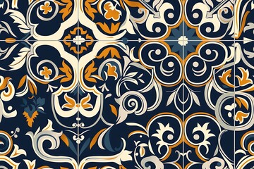 Poster - Illustration vector design of vintage wall patterns background.