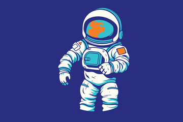 astronaut robot cartoon vector sublimation mascot logo design