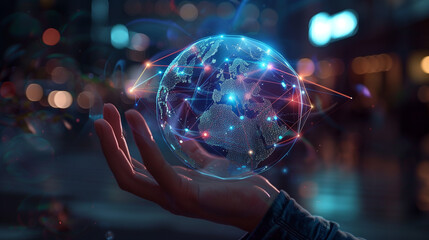 Poster - global mobile network internet based worldwide network connectivity digital technology, worldwide business networking 