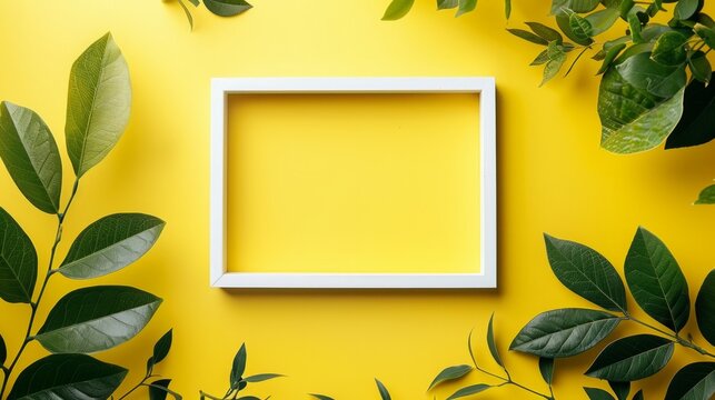 modern frame with yellow background generative ai
