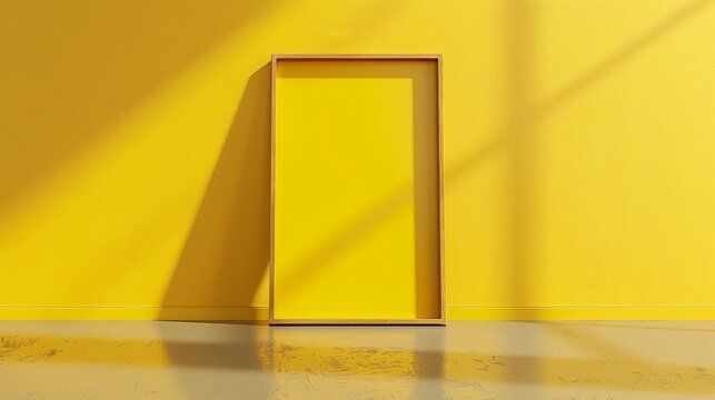 modern frame with yellow background generative ai